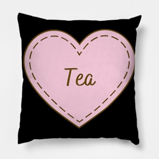 I Love Tea Simple Heart Design Pillow