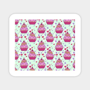 Cupcake Sloth Pattern Magnet