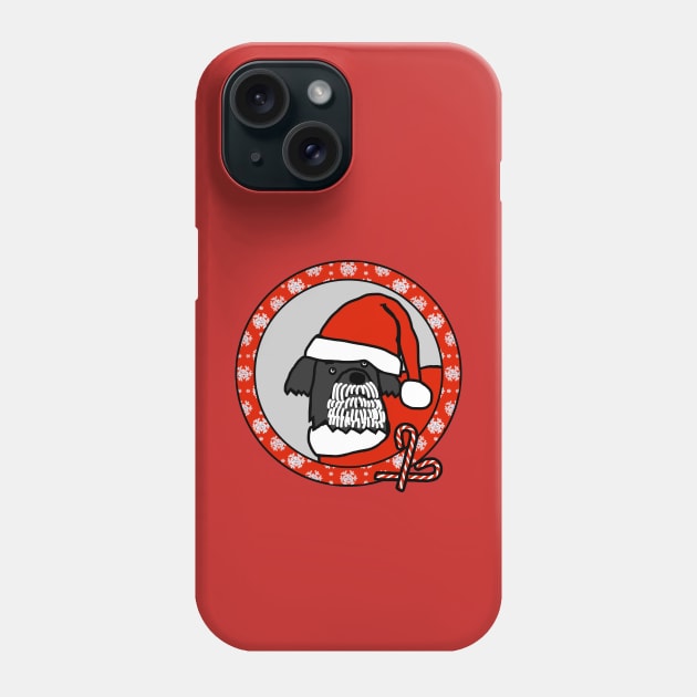 Christmas Portrait of Santa Fergus the Dog Phone Case by ellenhenryart