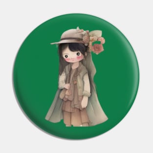 cute girl cartoon Pin