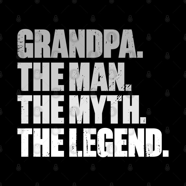 Grandpa The Man The Myth The Legend Retro (White) by DLEVO