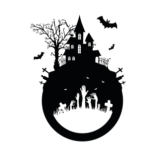 Haunted House Halloween Design T-Shirt