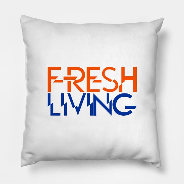 Fresh Living-orange/royal blue Pillow by God Given apparel