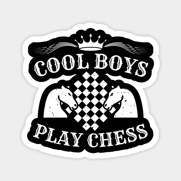 Cool boys play chess Magnet by William Faria