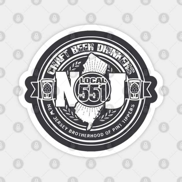 NJ CRAFT BEER DRINK LOCAL 551 Magnet by ATOMIC PASSION