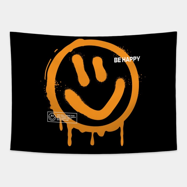 smiley face be nice Tapestry by Kreativitets