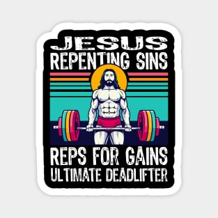 Jesus The Ultimate Deadlifter Magnet