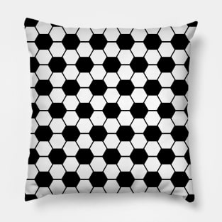 Football / Soccer Ball Texture Pattern - Black and White Pillow