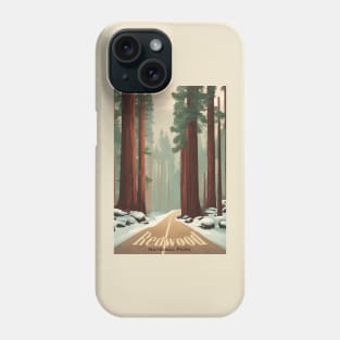 Redwood National Park Travel Poster Phone Case