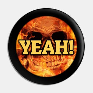 Hell yeah concept burning skull design Pin