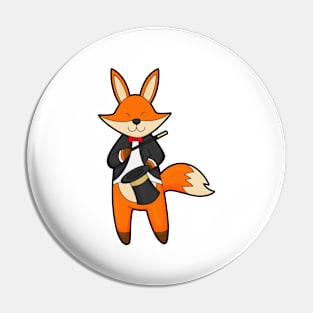 Fox as Magician with Magic wand & Hat Pin