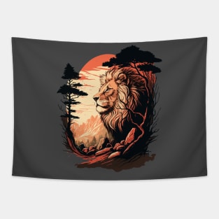 Lion in mountain Tapestry