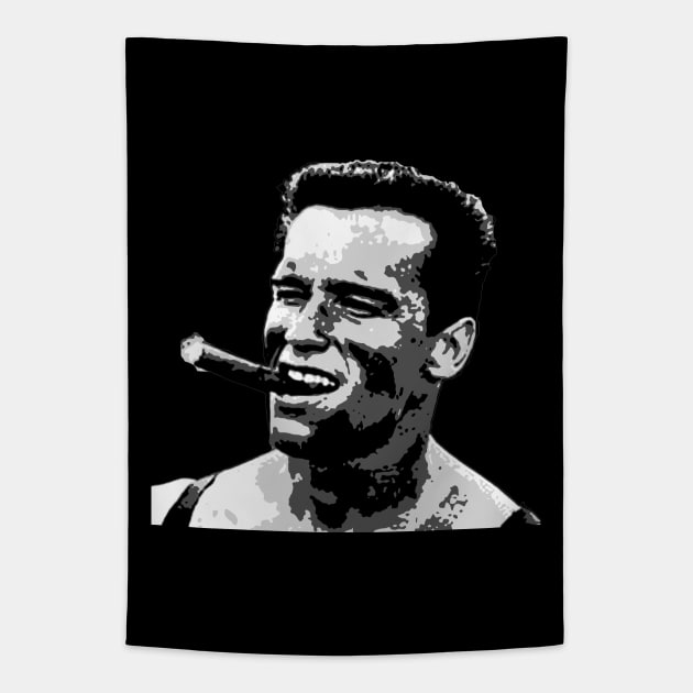 Arnold Schwarzenegger Black and White Tapestry by Nerd_art