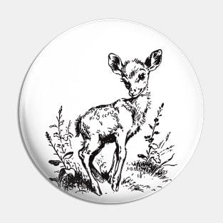 Vintage Deer Fawn Nature Boho Pin