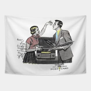 Vintage couple advertisement Tapestry
