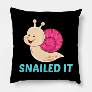 Snailed It - Snail Pun Pillow