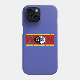 Eswatini flag stencil Phone Case