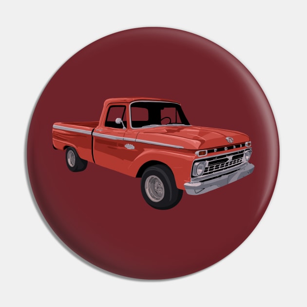 An Old Red Ford Pickup Pin by CosmicFlyer