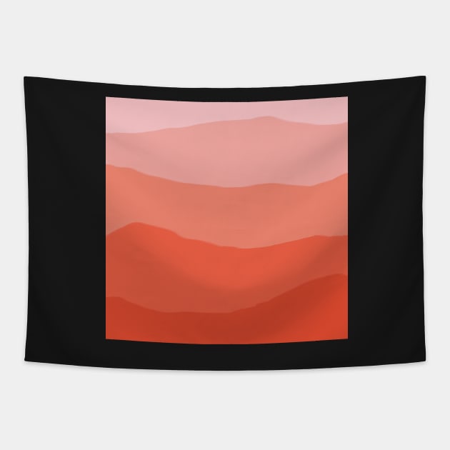 abstract ombre gradient pink mountains Tapestry by SunwaveStickers