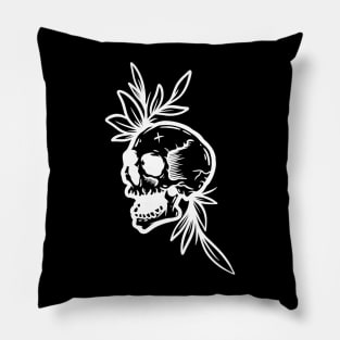 Skull Leaves x White Pillow