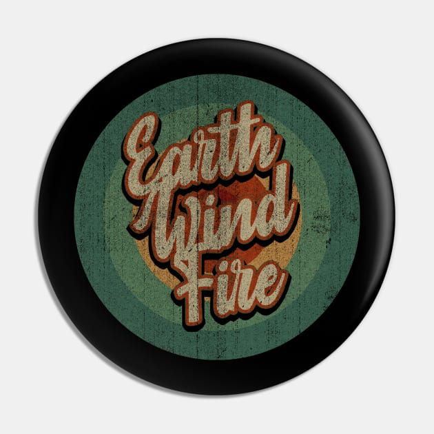 Circle Retro Vintage Earth Wind Fire Pin by Jokowow