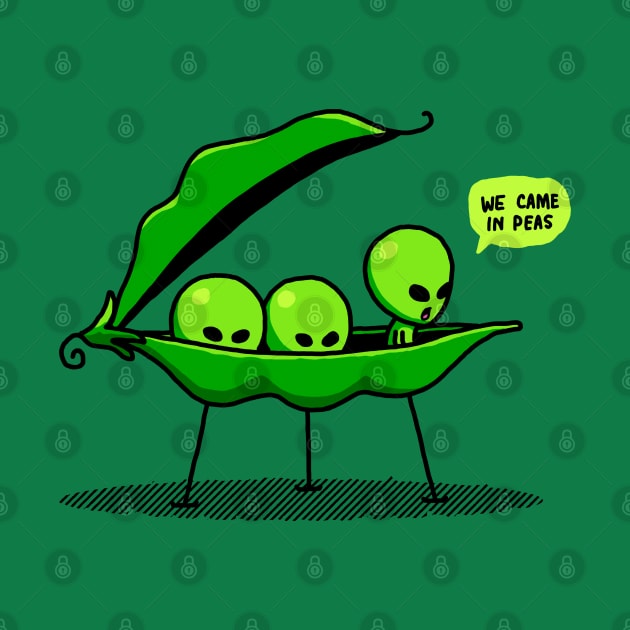 We Came In Peas Alien UFO Space We Come In Peace Funny Alien by vo_maria