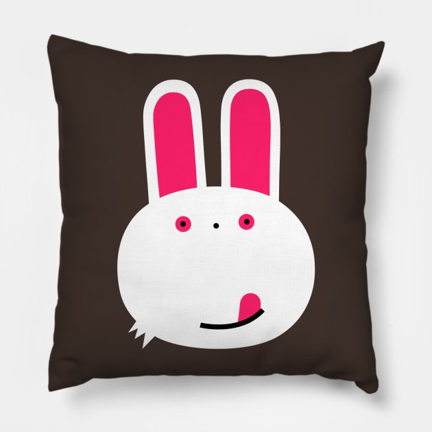 Albino rabbit character close up Pillow by simonox