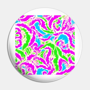 Highlighter pink, green, blue and white preppy paisely Pin