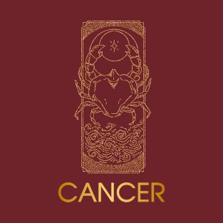 Golden Cancer Zodiac Sign T-Shirt