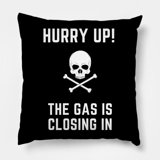 The gas is closing in..warzone Pillow by MikeNotis