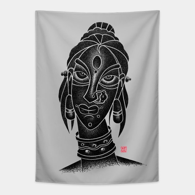 Tribal Lady Tapestry by GeeTee