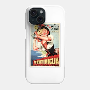 VENTIMIGLIA ITALY Floral Exhibition Festival 1957 Vintage Italian Travel Poster Phone Case