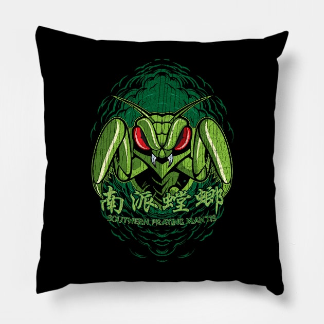 Southern praying mantis kung fu Pillow by KennefRiggles