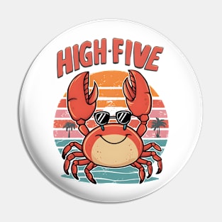 Crab-tastic High-Five Pin