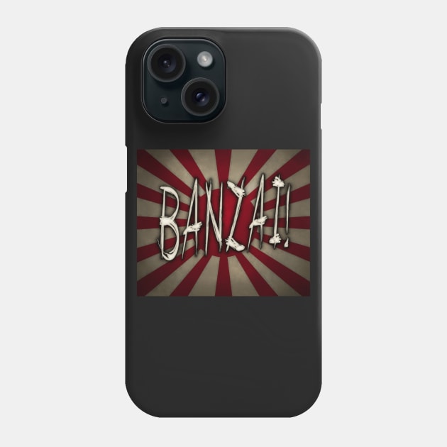 BANZAI! - Weathered Imperial Japan Flag - Rising Sun Phone Case by SolarCross