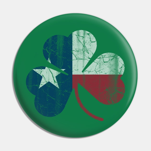 Texas Flag Shamrock Irish St Patricks Day Pin by E