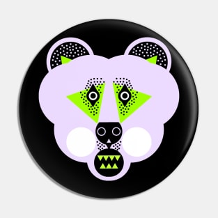 Grizzly Bear Face, Pale Green Pin