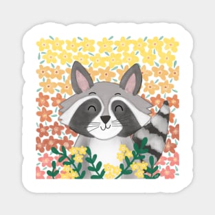 Cute Summer Raccoon Magnet