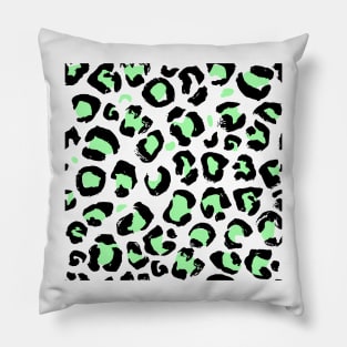 Green Leopard Print Pillow