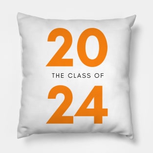 Class Of 2024. Simple Typography 2024 Design for Class Of/ Senior/ Graduation. Orange Pillow