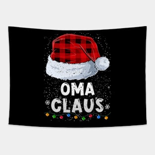 Oma Claus Red Plaid Christmas Santa Family Matching Pajama Tapestry