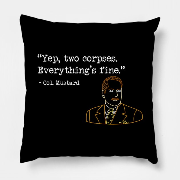 Two Corpses (White Text) Pillow by SpectreSparkC