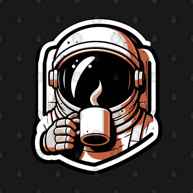 Space Astronaut Drinking Coffee,Aesthetic Galaxy Universe Astronaut by CozyPuffs