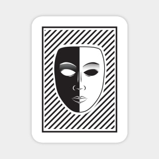 Black and White Mask Magnet