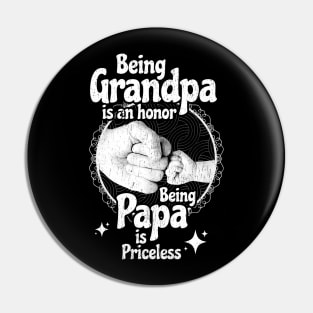 being grandpa- white type Pin