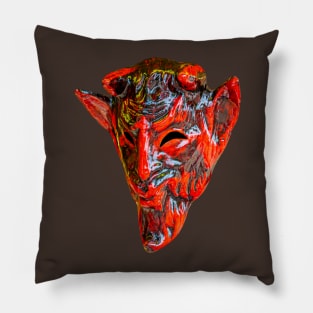 Red Devil Mask Pillow