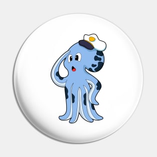 Octopus as Captain with Cap Pin