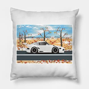 SuperCar on Desert Road during Autumn - White Pillow