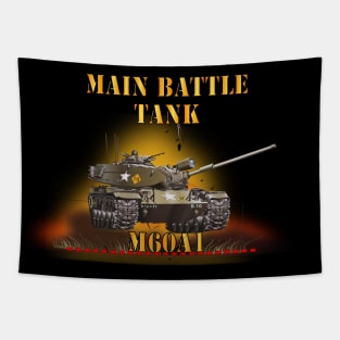 Main Battle Tank - M60A1 w Fire- Right Face X 300 Tapestry