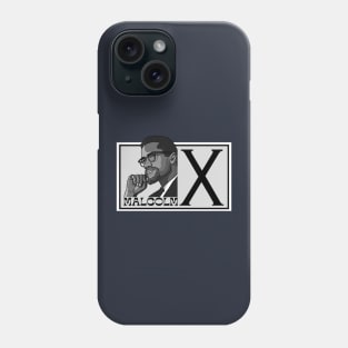 Malcolm X Portrait in Black & White Phone Case